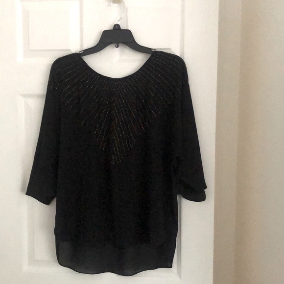 Beaded georgette dressy blouse - Picture 1 of 5
